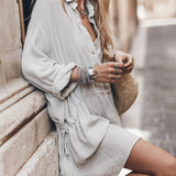 DALIA - VESTIDO CAMISÓN CHIC EN MEZCLA DE ALGODÓN