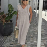 GLORIA – VESTIDO LARGO DE LINO
