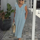 GLORIA – VESTIDO LARGO DE LINO