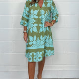 BAROLA - VESTIDO BOHO CON ESCOTE EN V