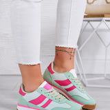 Baskets en tissu avec détails et semelle en caoutchouc