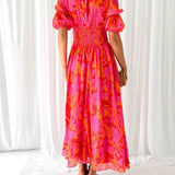 DERANA - VESTIDO MAXI ROJO ROSA