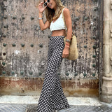 Capri Geo Print Flared Pants