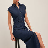 Sienna Denim Button-Down Midi Dress