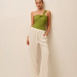 Verdant Elegance One-Shoulder Swimsuit