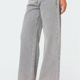 Bella Bow Pocket Wide-Leg Jeans