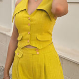 Sorrento Linen Button-Front Set