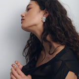 Silver Flow Twist Earrings