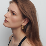 Golden Hollow Hoop Earrings