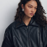 Silver Hollow Hoop Earrings