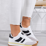 Baskets en tissu avec détails et semelle en caoutchouc