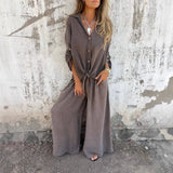 Solvra Washed Button-Tie Lounge Set