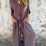 Solvra Washed Button-Tie Lounge Set