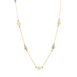 Elegant Freshwater Pearl Necklace - Delicate Gold Chain