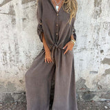 Solvra Washed Button-Tie Lounge Set