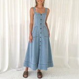 Willow Blue Denim Midi Dress