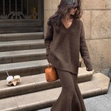 Noelle Soft Knit Sweater And Skirt Set