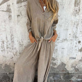 Solvra Washed Button-Tie Lounge Set