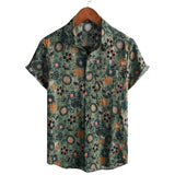 Camisa de Hawaii de Algodón con Mangas Cortas