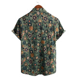Camisa de Hawaii de Algodón con Mangas Cortas