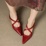 Mule en cuir à brides croisées