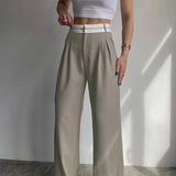Milan Fold-Detail Wide Leg Pants
