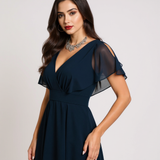 Sammy – Flowy V-neck evening dress
