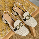 Escarpins Mary Jane à talon moyen et bout carré