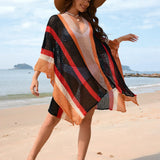 Black Solstice Shores Crochet Cover-Up