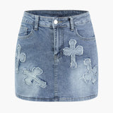 Crosstown Denim Jacket And Skirt Set