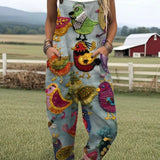 Vintage Colourful Bird Jumpsuit