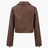 Ridgewood Vintage Faux Leather Zip Jacket And Skirt