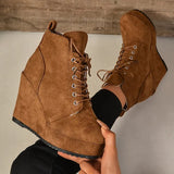 Bottes en daim confortables à plateforme