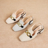 Escarpins Mary Jane à talon moyen et bout carré