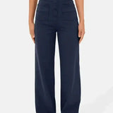 Harbour Street Wide-Leg Button Pants