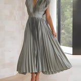 ELENA - VESTIDO MIDI PLISADO SIN MANGAS