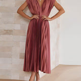 ELENA - VESTIDO MIDI PLISADO SIN MANGAS
