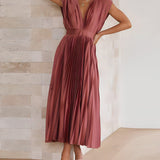 ELENA - VESTIDO MIDI PLISADO SIN MANGAS
