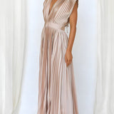 ELENA - VESTIDO MIDI PLISADO SIN MANGAS