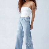 Meadow Bow Embroidered Jeans