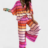 Ivory | Relaxed V-Neck Top & Wide-Leg Pants