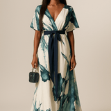 Nayla™ | Watercolor-Print Maxi Dress