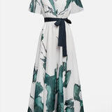 Nayla™ | Watercolor-Print Maxi Dress