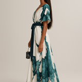 Nayla™ | Watercolor-Print Maxi Dress