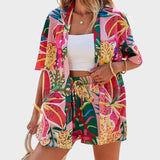 Liana | Open Shirt & Drawstring Shorts Set