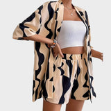 Diana | Open Shirt & Drawstring Shorts Set