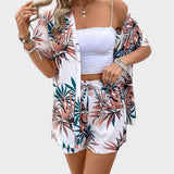 Diana | Open Shirt & Drawstring Shorts Set