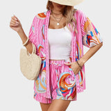 Diana | Open Shirt & Drawstring Shorts Set