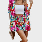 Diana | Open Shirt & Drawstring Shorts Set