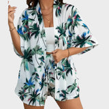 Liana | Open Shirt & Drawstring Shorts Set